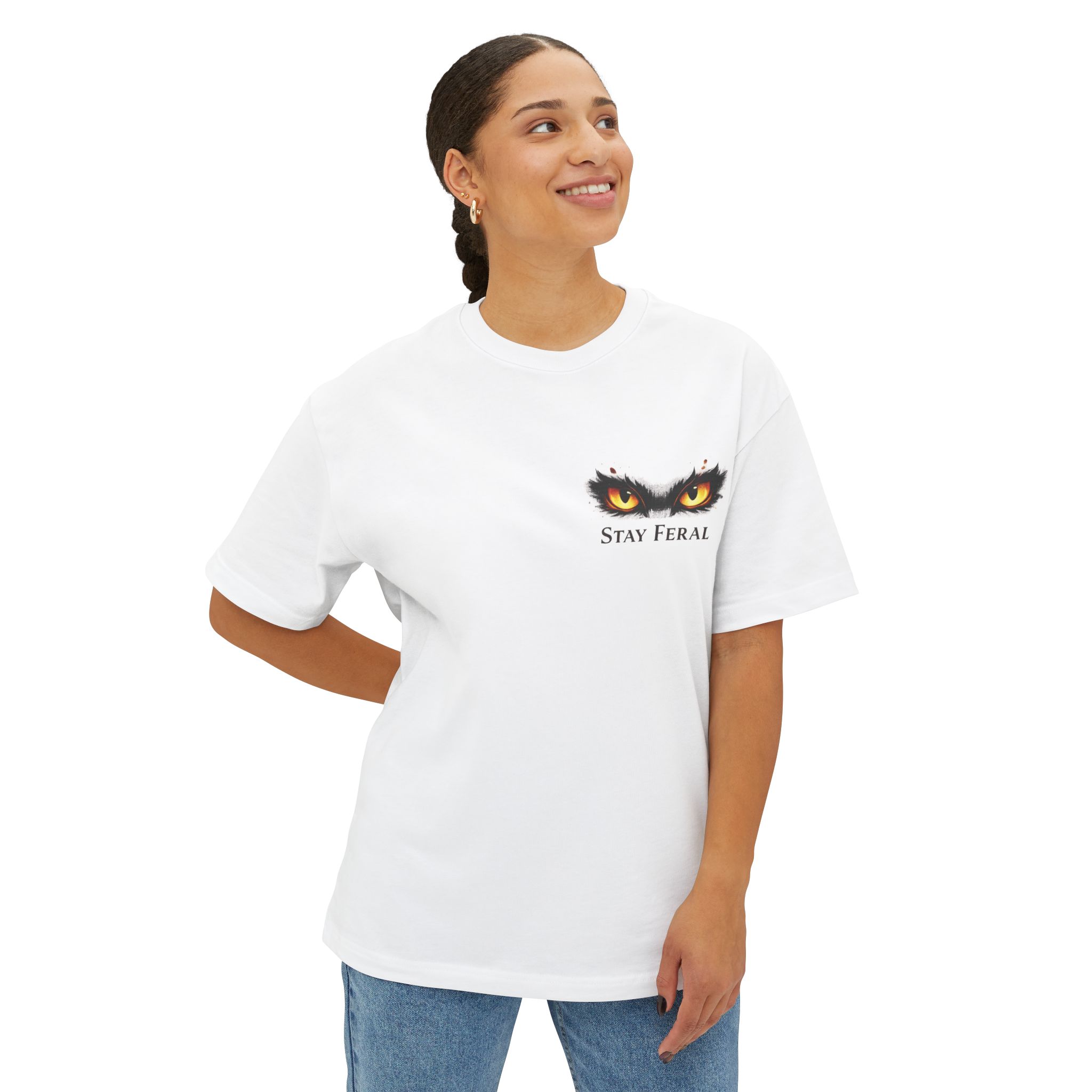 stay feral cat eyes tee | cat portrait t shirt stay feral cat eyes tee | cat portrait t shirt