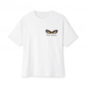 stay feral cat eyes tee | cat portrait t shirt